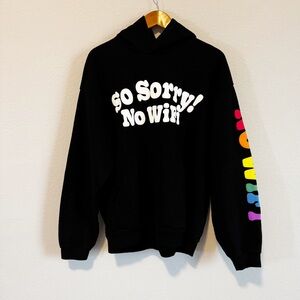 Madhappy Black Sorry No Wifi Rainbow Hoodie Sweatshirt Size Large